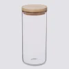 Bocal verre couvercle bois 1,3L