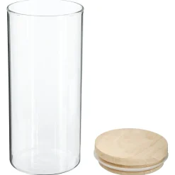 Bocal verre couvercle bois 1,3L