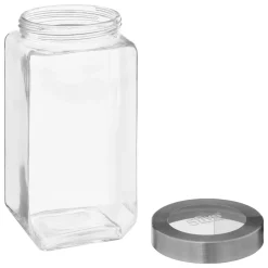 Bocal verre couvercle contour acier 2L