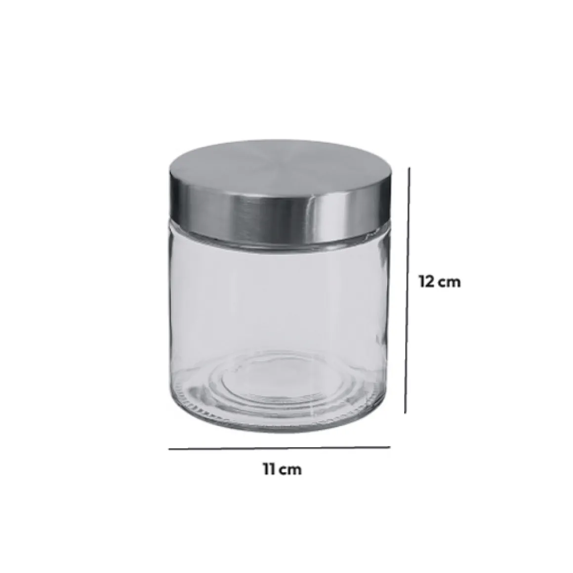 Bocal verre couvercle inox 0,75L