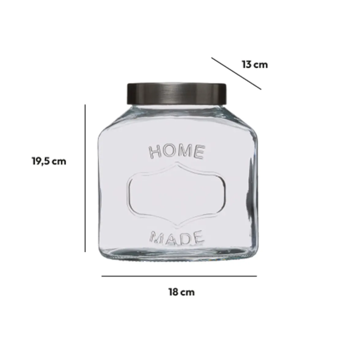 Bocal verre couvercle inox 2,5L