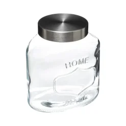 Bocal verre couvercle inox 1L