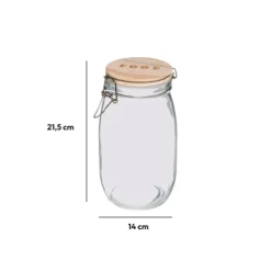 Bocal verre couvercle pin, 1,5L