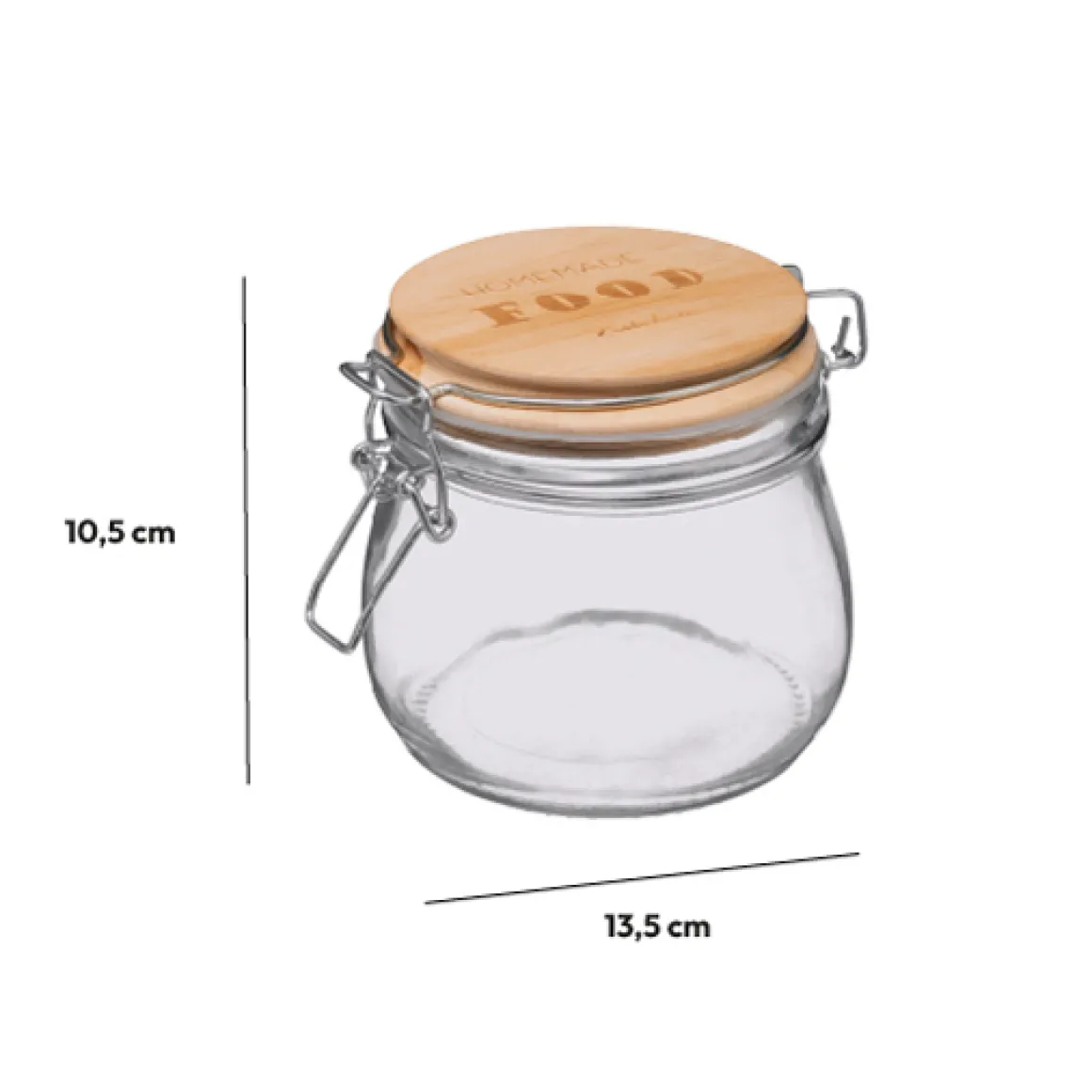 Bocal verre couvercle pin, 0,5L