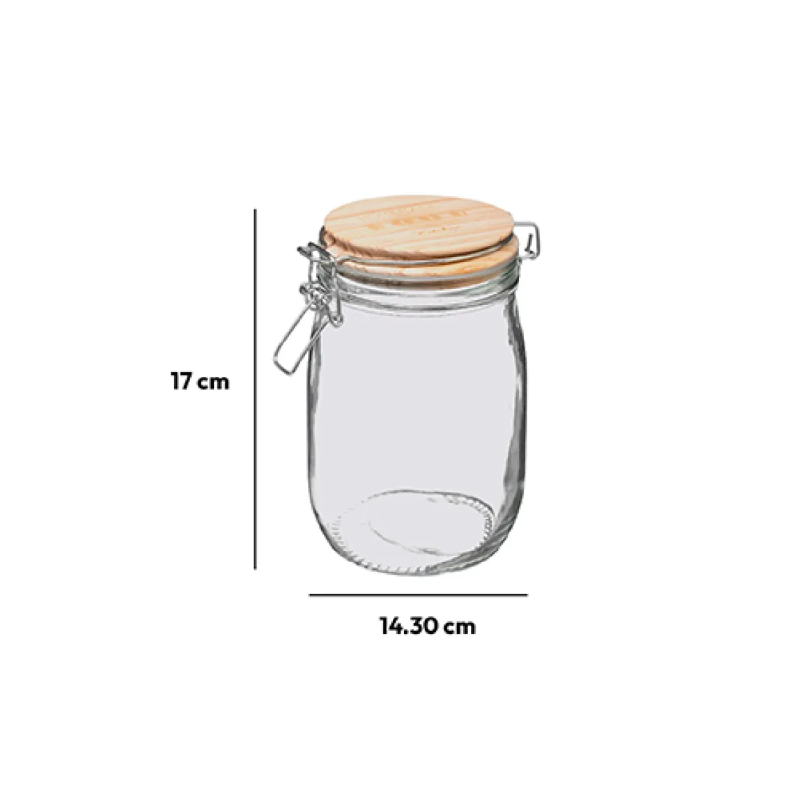 Bocal verre couvercle pin, 1L