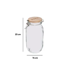 Bocal verre couvercle pin, 2L