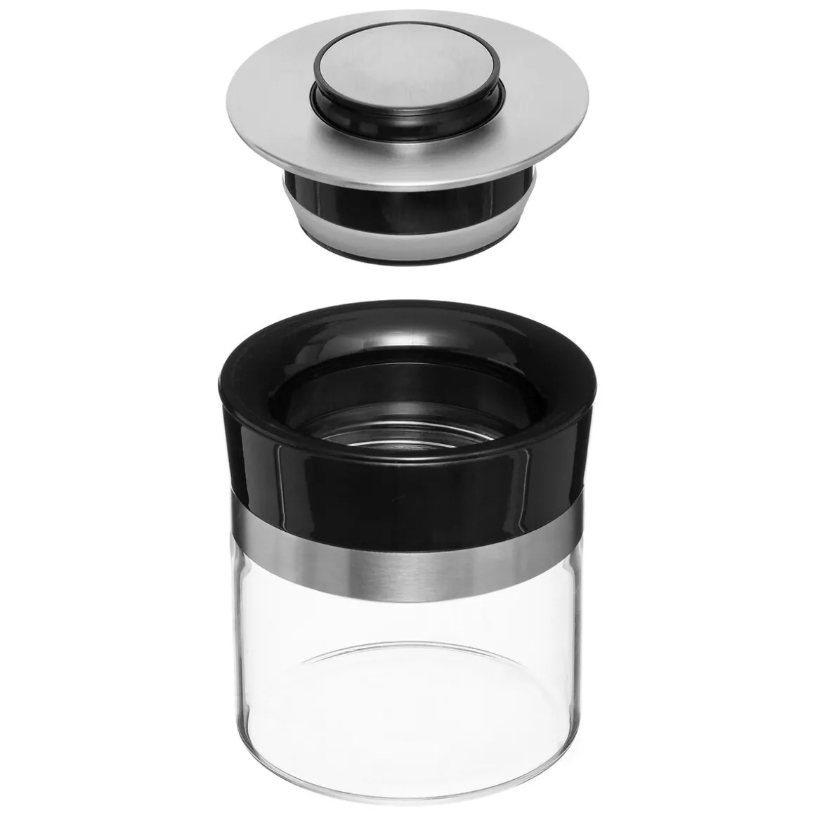 Bocal verre couvercle push inox 0,7L
