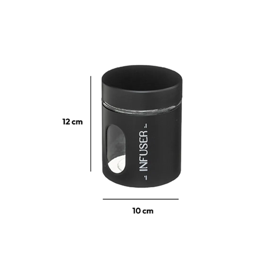Bocal verre et métal 0,6L, Noir