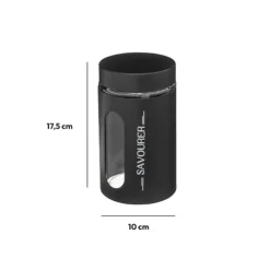 Bocal verre et métal 0,9L, Noir
