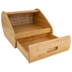 Boite à pain avec tiroir bambou 30,4 cm, Beige