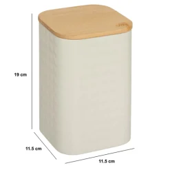 Boite de conservation métal couvercle bambou, 2L