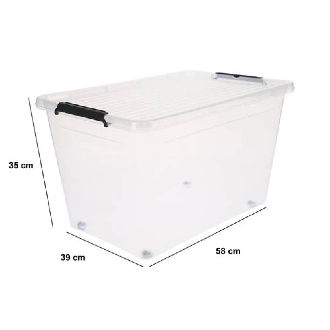 Boite de rangement plastique 60L, Transparent