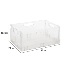 Boite de rangement pliable et empilable, 22L