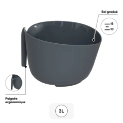 Bol à mixer avec graduactions, 3L