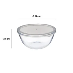 Bol à mixer 27cm avec couvercle, Verre
