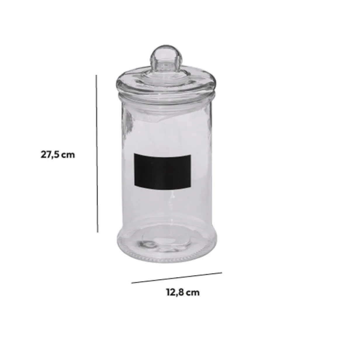Bonbonnière en verre avec ardoise 1,6L