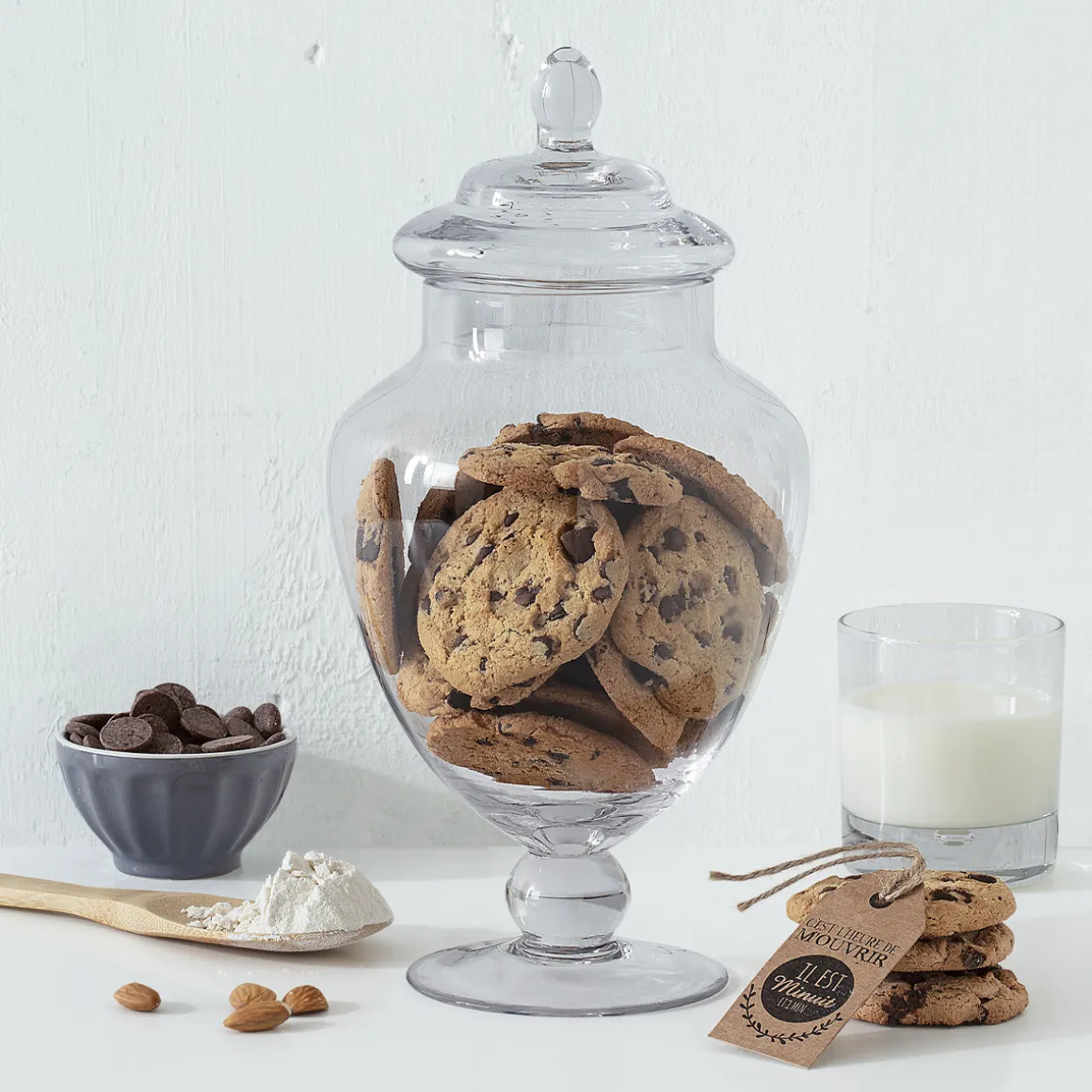 Bonbonnière verre sur pied 2,1L