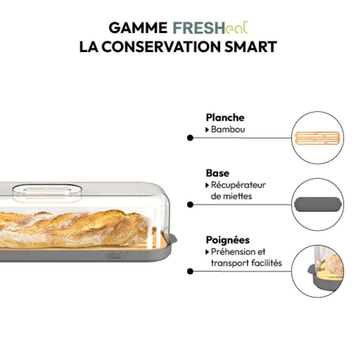 Boîte à baguette, Gris