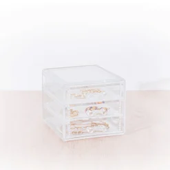 Boîte à bijoux 3 tiroirs, Transparent
