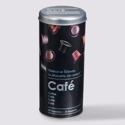 Boîte à café capsules métal, Noir