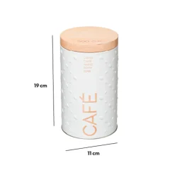 Boîte à café métal 500g, Blanc