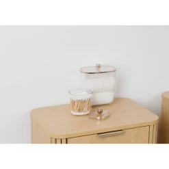Boîte à cotons et cotons-tiges, L.8,9 cm, Transparent