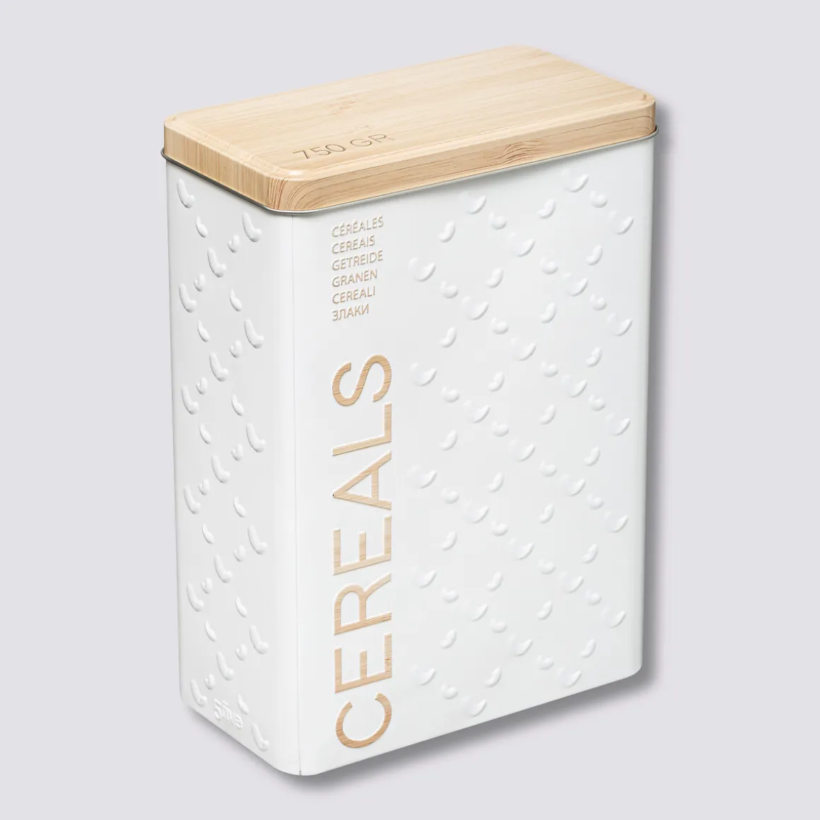 Boîte à céréales 750g métal, Blanc