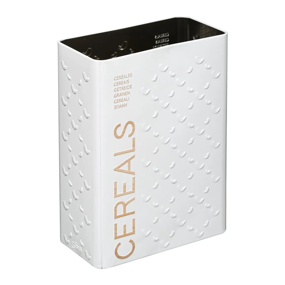 Boîte à céréales 750g métal, Blanc