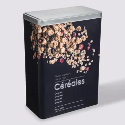Boîte à céréales 750g métal, Noir