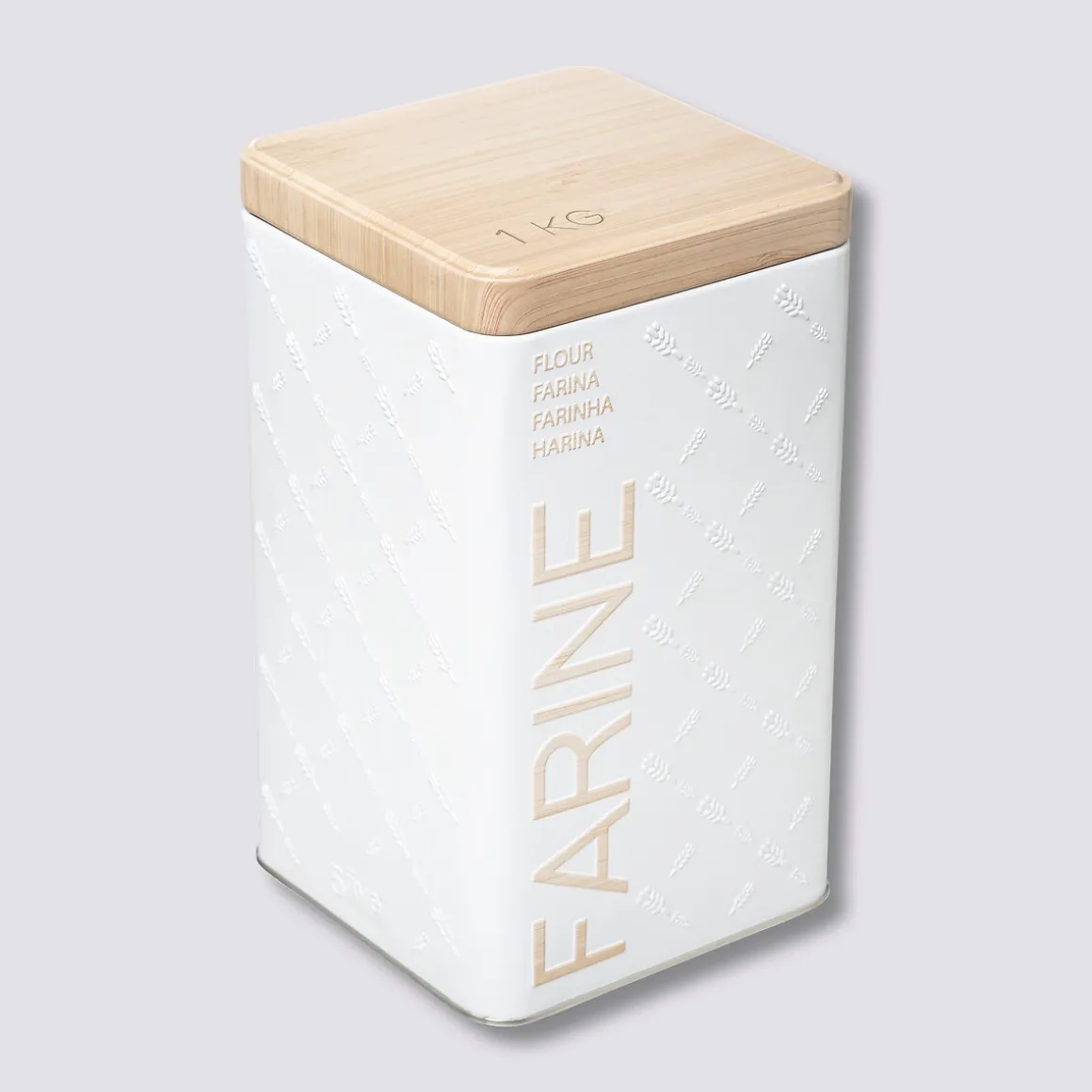 Boîte à farine 1kg métal, Blanc