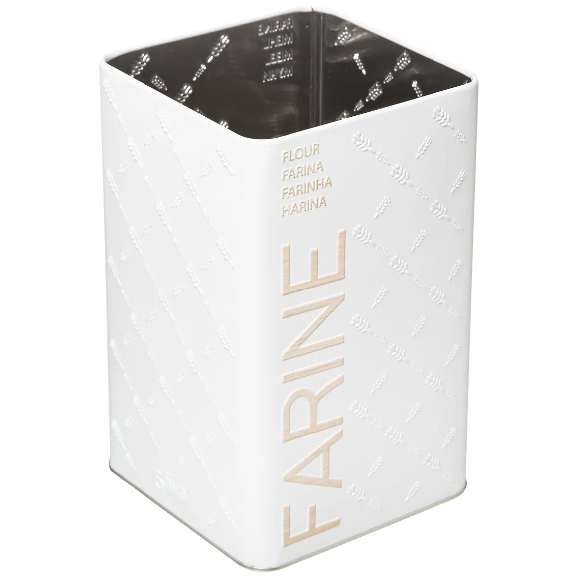 Boîte à farine 1kg métal, Blanc
