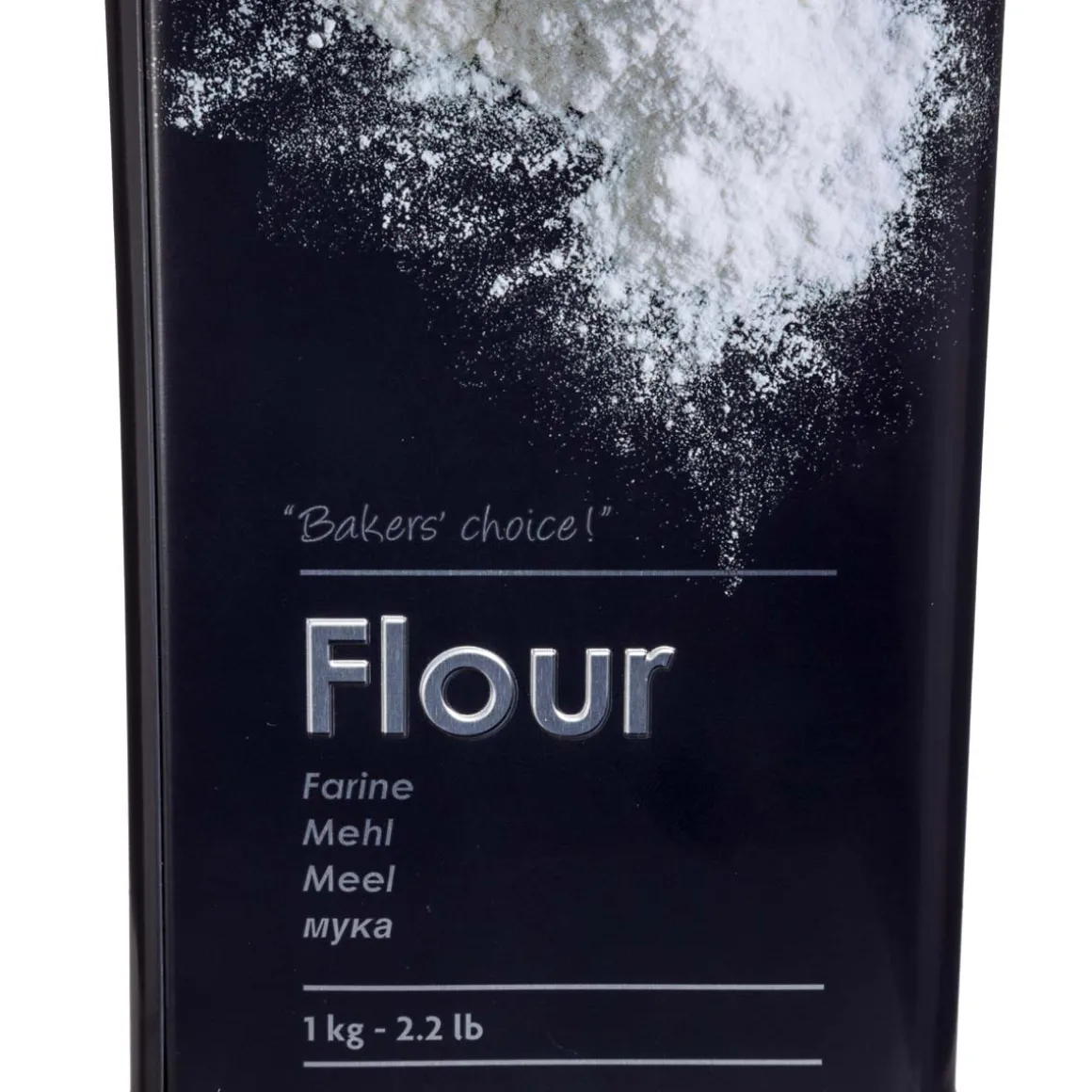 Boîte à farine 1kg métal, Noir