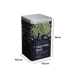 Boîte à légumes 1,5kg métal, Noir