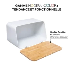 Boîte à pain et planche 37cm, Blanc