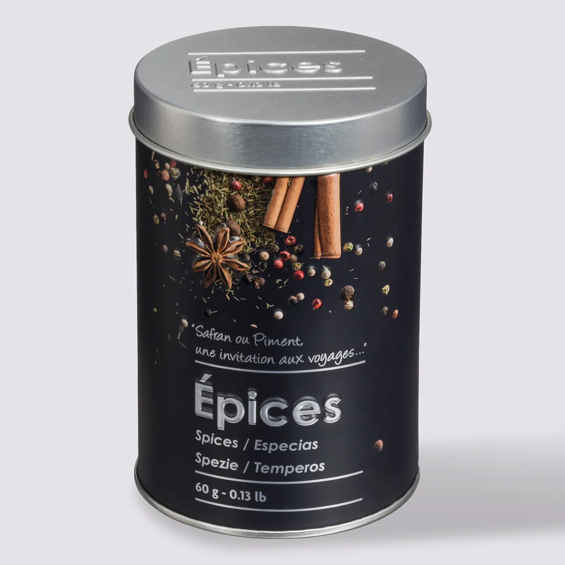 Boîte à épices 60g métal, Noir
