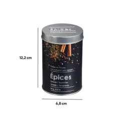 Boîte à épices 60g métal, Noir