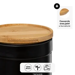 Boîte à sucre, Céramique noir