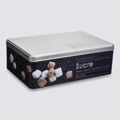 Boîte à sucre morceaux métal, Noir