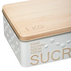 Boîte à sucre morceaux métal, Blanc