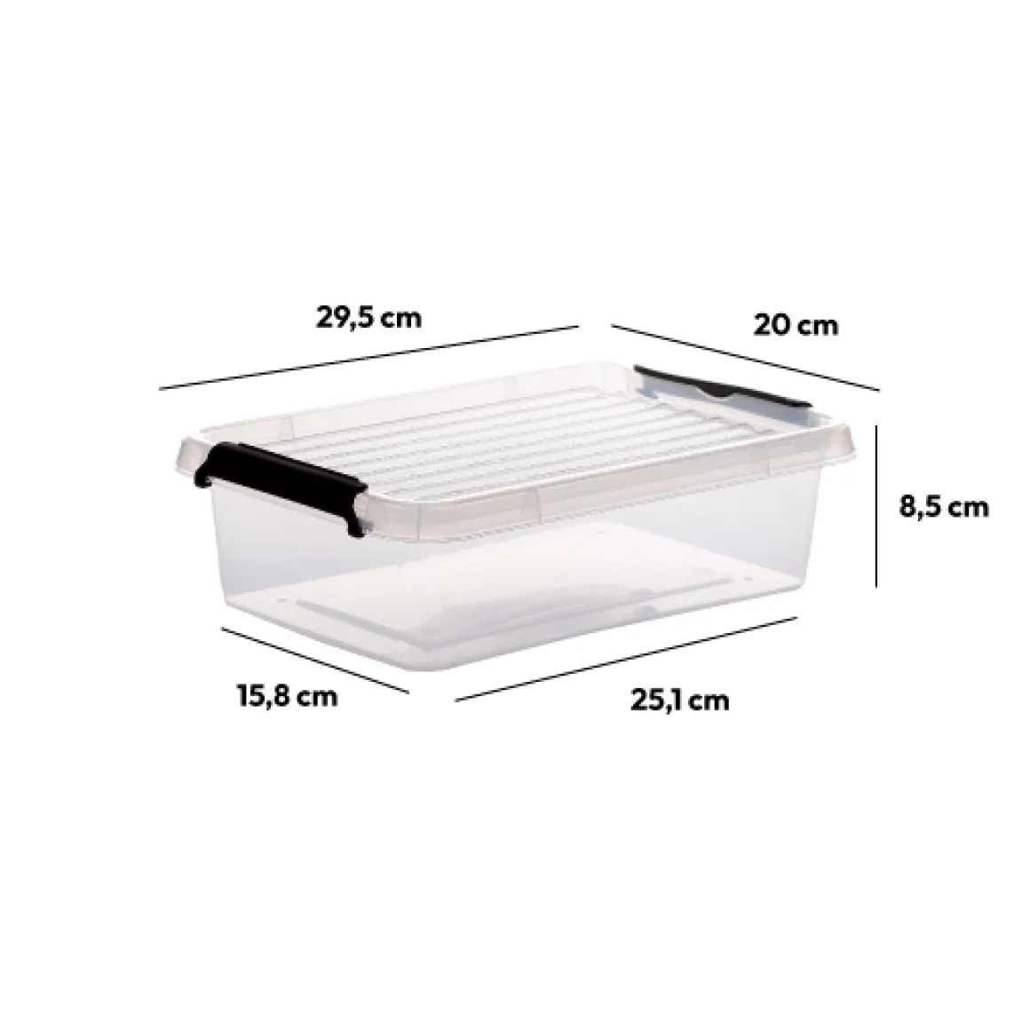 Boîte basse avec couvercle 3L