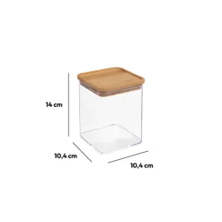 Boîte de conservation carrée couvercle bambou, 1L