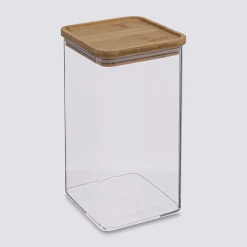 Boîte de conservation carrée couvercle bambou, 1,5L