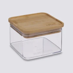 Boîte de conservation carrée couvercle bambou, 0,5L