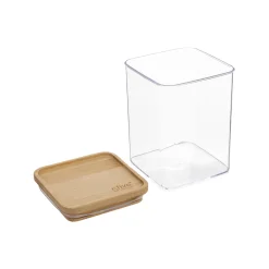 Boîte de conservation carrée couvercle bambou, 0,5L
