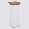 Boîte de conservation carrée couvercle bambou, 2L