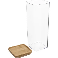 Boîte de conservation carrée couvercle bambou, 2L