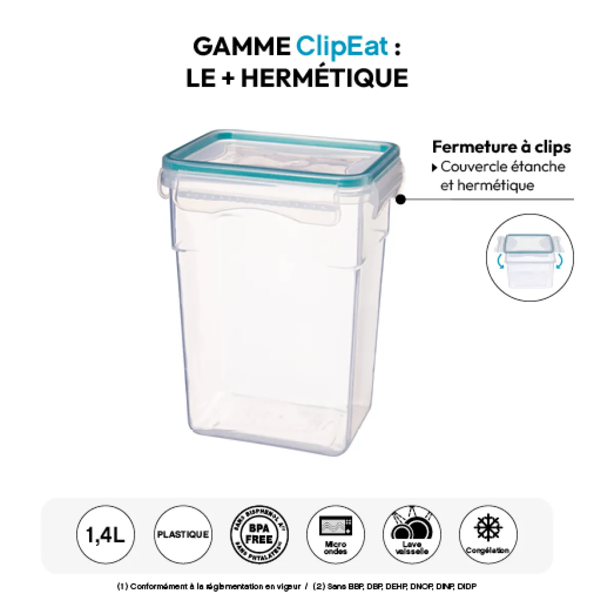 Boîte de conservation plastique 1,4L