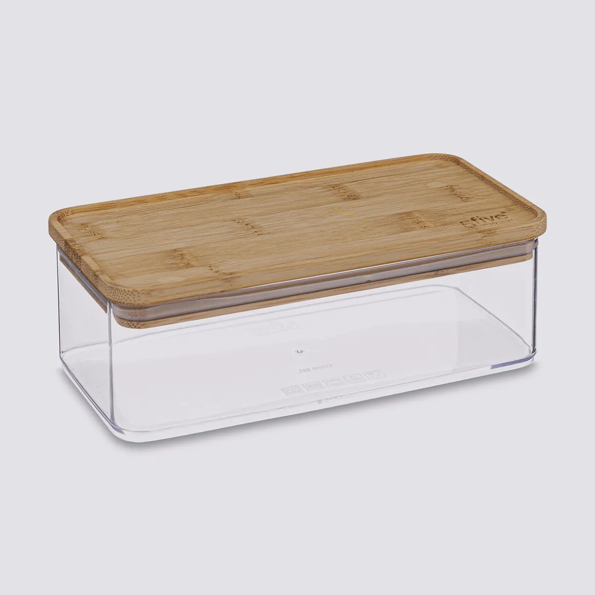 Boîte de conservation rect couvercle bambou, 1L
