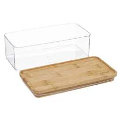 Boîte de conservation rect couvercle bambou, 1L