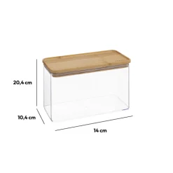 Boîte de conservation rect couvercle bambou, 2L